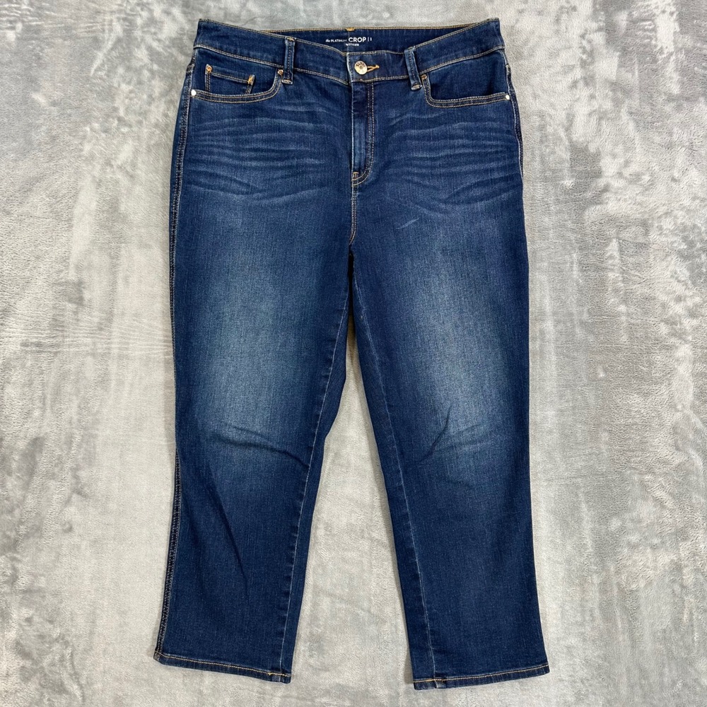Chicos The Platinum Crop Jeans Women's Size 1 Blue Dark Wash Stretch